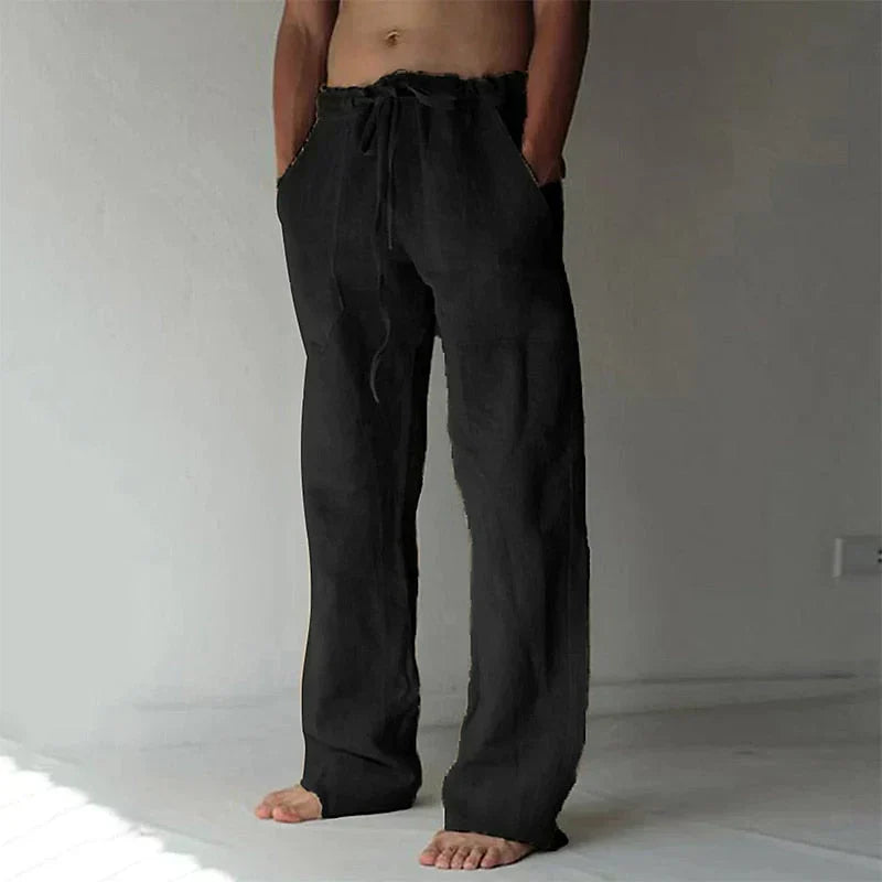 Relaxed Fit Mens Summer Pants Lightweight Breathable Beach Trousers