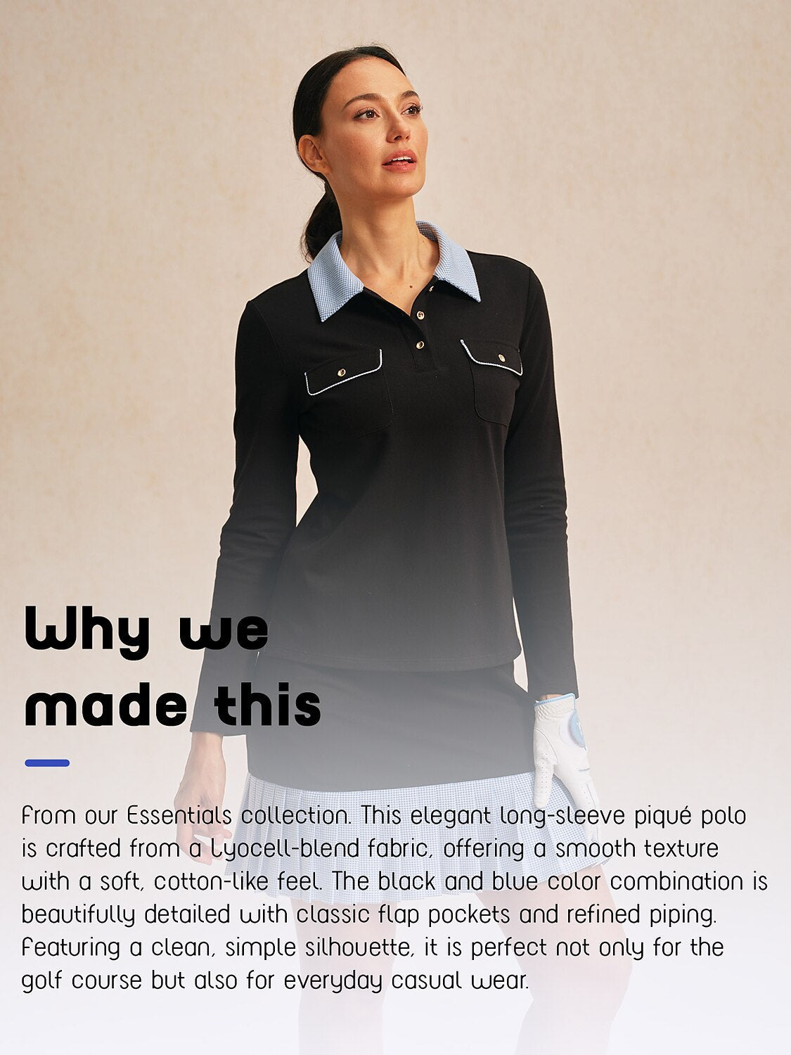 Classic Style Long Sleeve Golf Polo Shirt