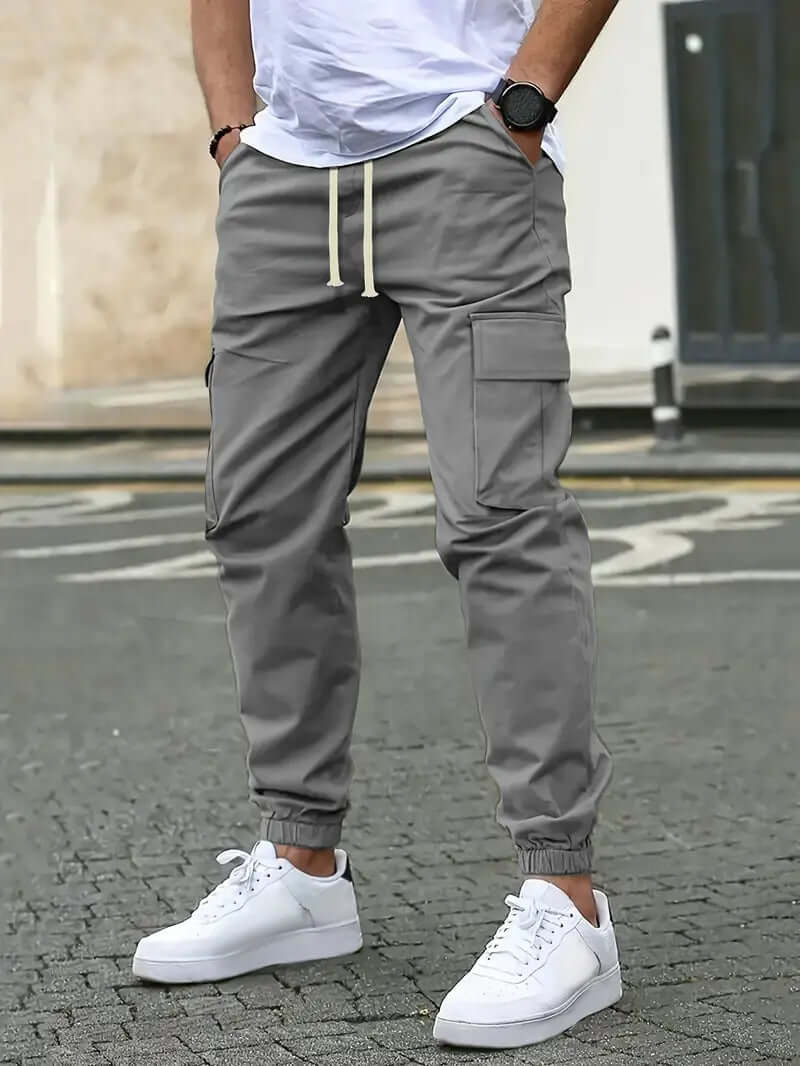 Comfortable Elastic Waist Trousers with Pockets