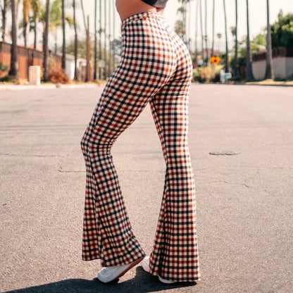 Trendy Checked Wide Leg Pants
