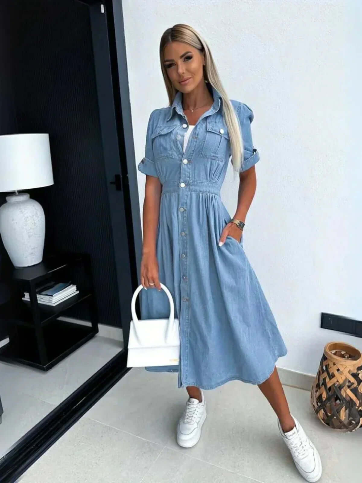 Classic Casual Blue Jeans Dress