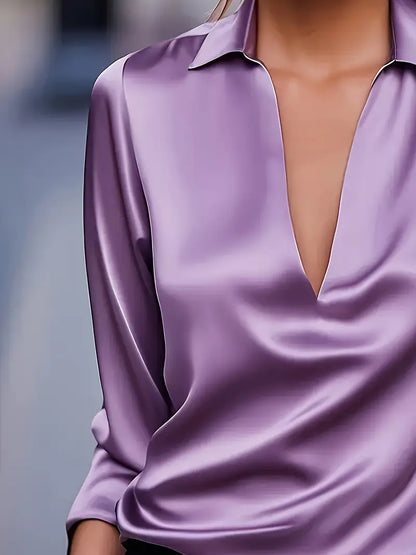 High Quality V Neck Women's Blouse