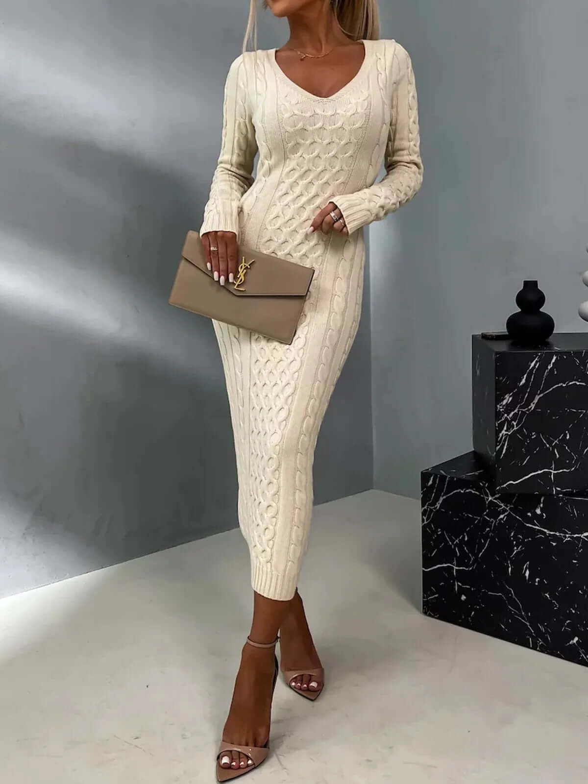 Feminine Crochet Dress with Delicate Back Lace - Luxivelle