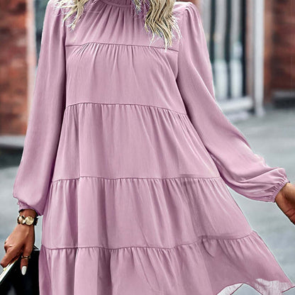 Layered Ruffle Neckline Dress - Chic - Luxivelle
