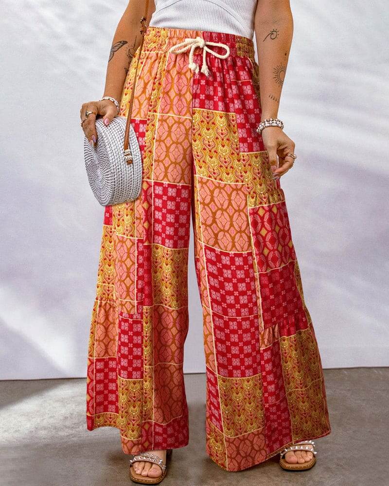 Ladies Loose Fit Wide Leg Pants
