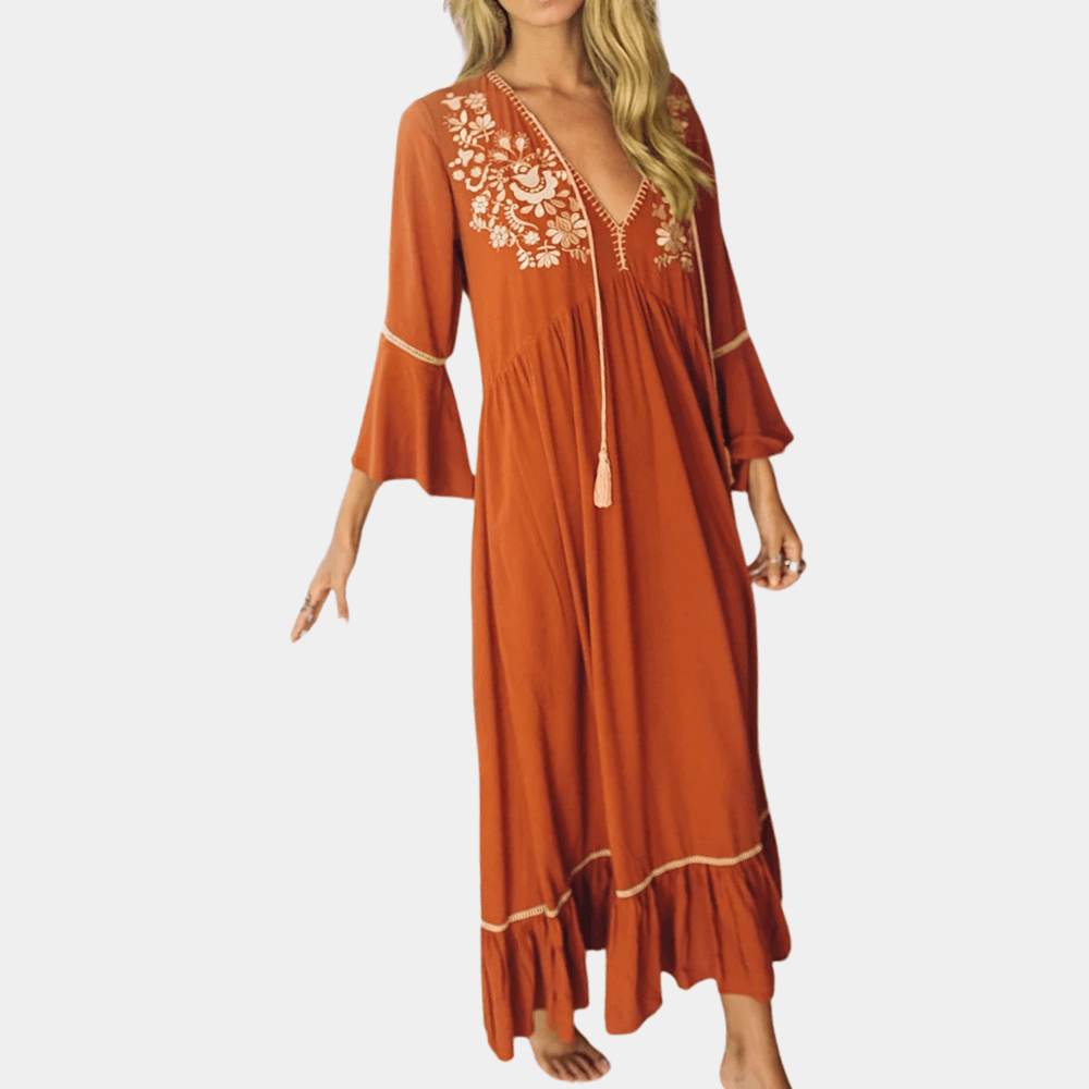 Low Cut Long Evening Dress