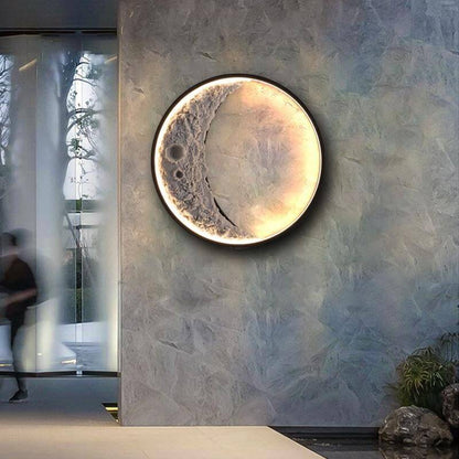 Contemporary Crescent LED Outside Wall Lamp