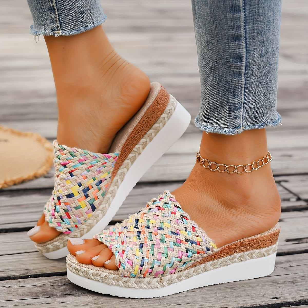 Braided Espadrille Wedge Sandals