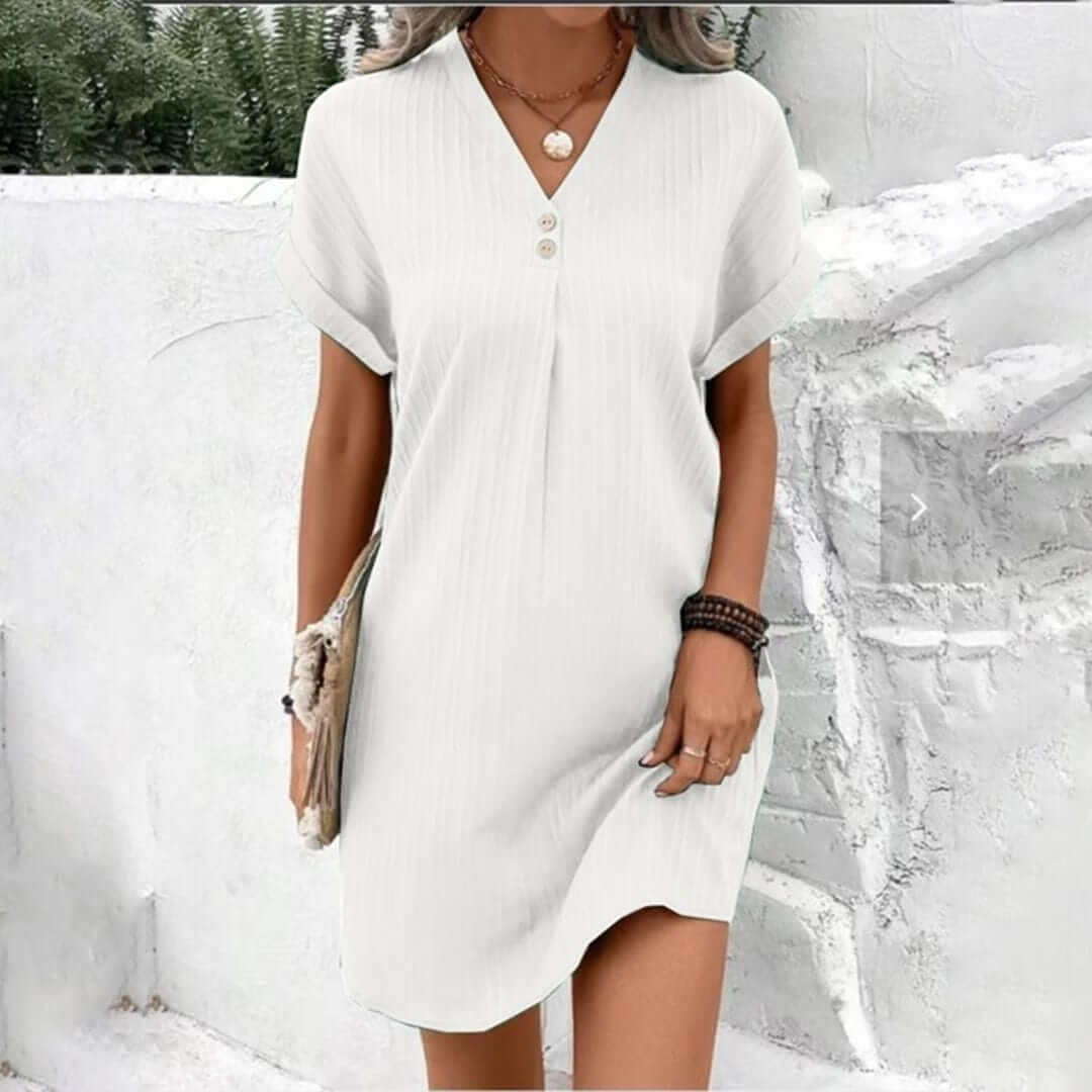 Comfy Short Sleeve Summer Dress - Luxivelle