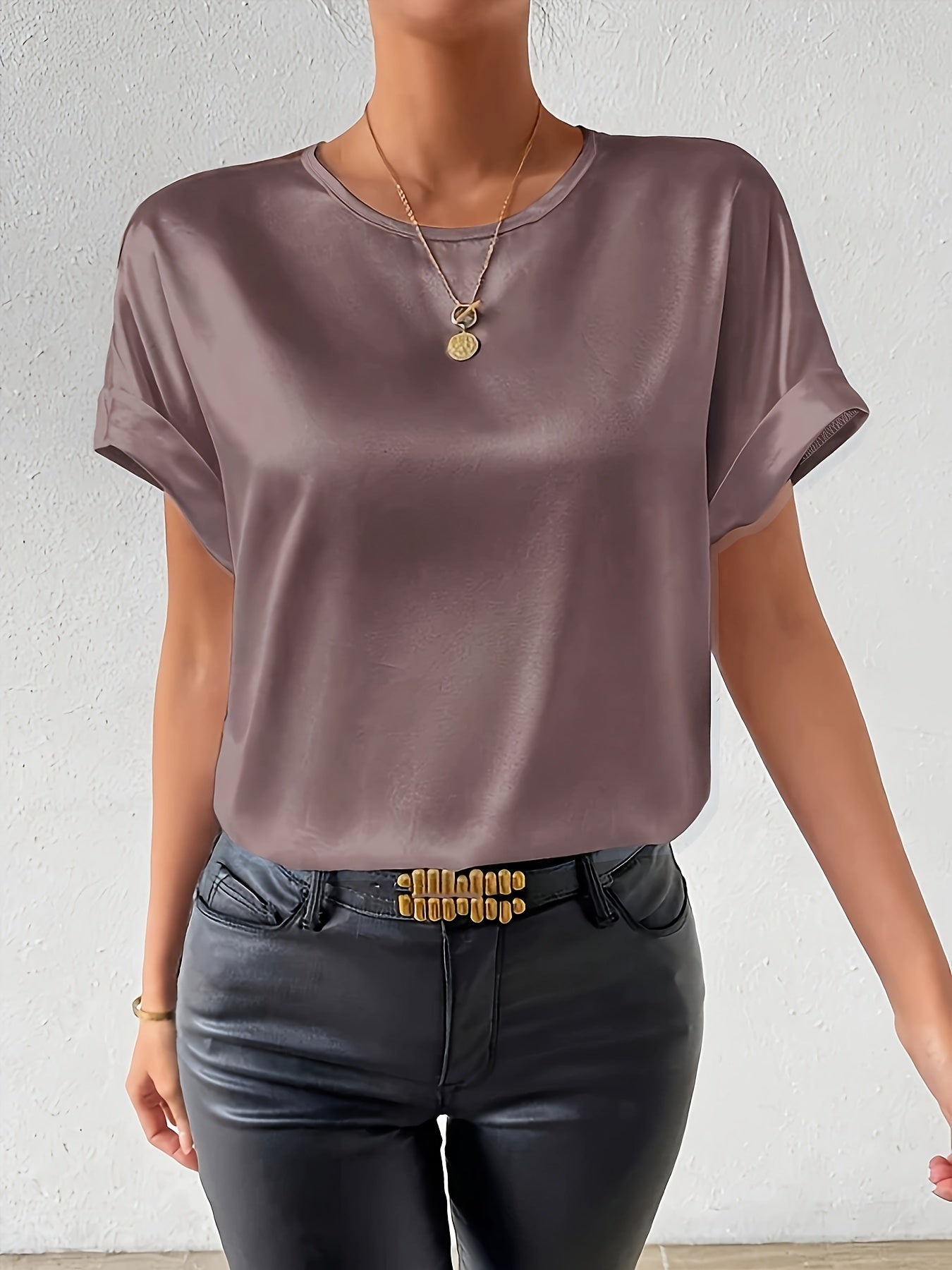 Soft Short Sleeve Women's Cotton Blouse Top