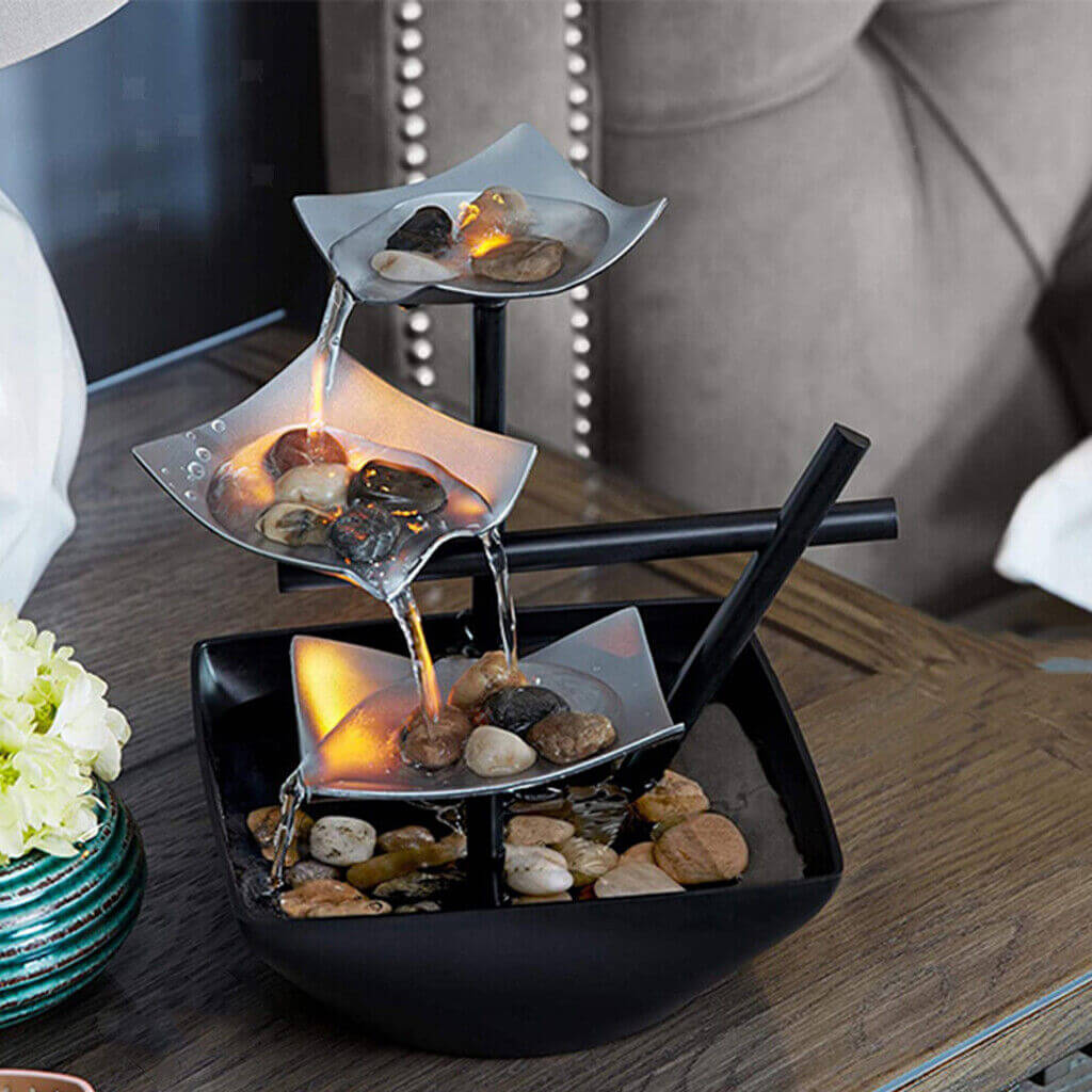 Indoor Desk Water Fountain with LED Light