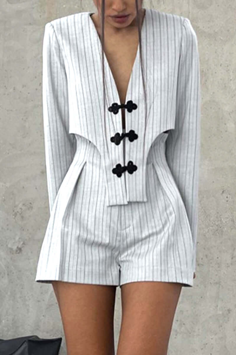 Ladies' Casual Tank & Stripe Shorts Outfit