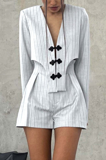 Ladies' Casual Tank & Stripe Shorts Outfit