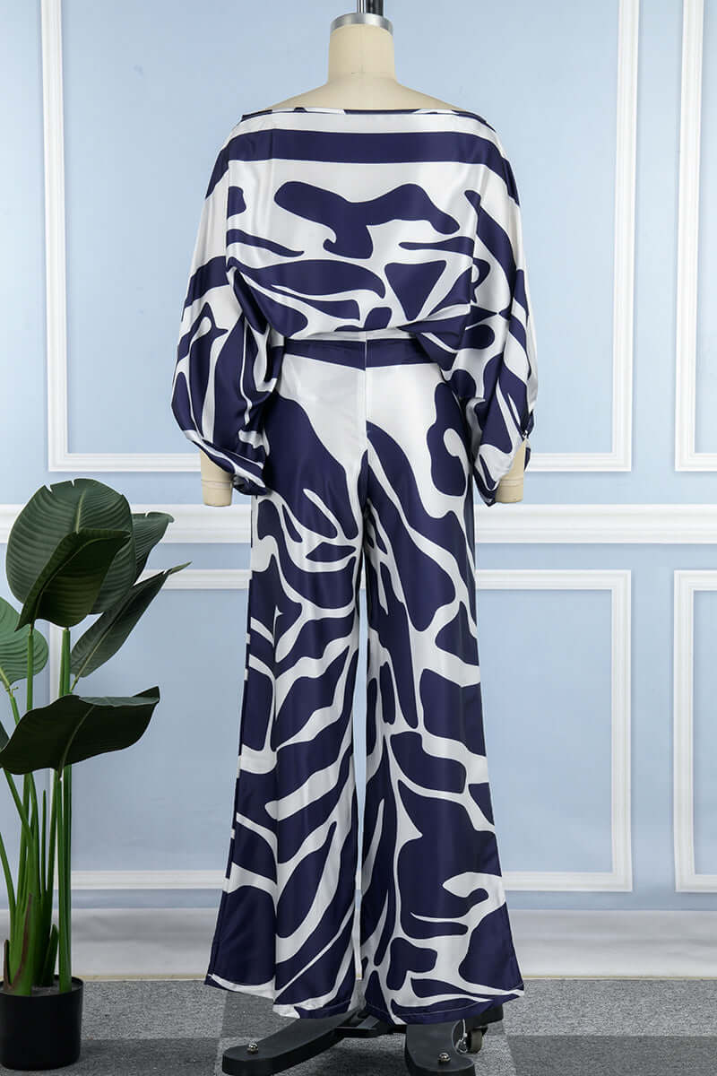 Ladies' Floral Cold Shoulder 2 Piece Outfit Set