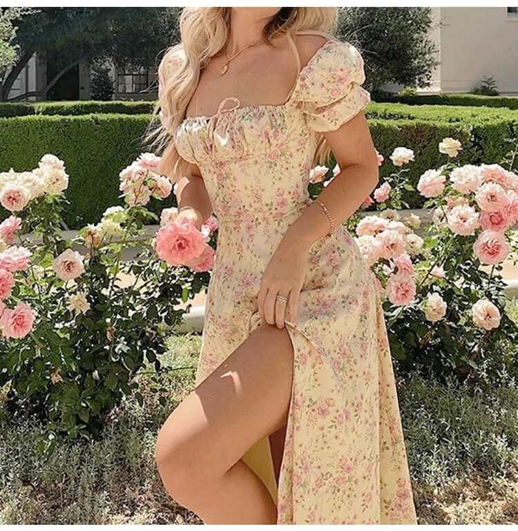Beautiful Floral Sundress - Casual Midi Dress