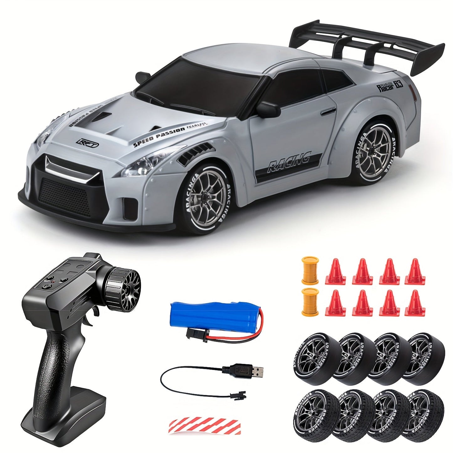 Fast 1:24 Scale RC Drift Car with LED Lights