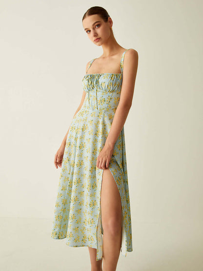 Pretty A-Line Mid Length Summer Dress
