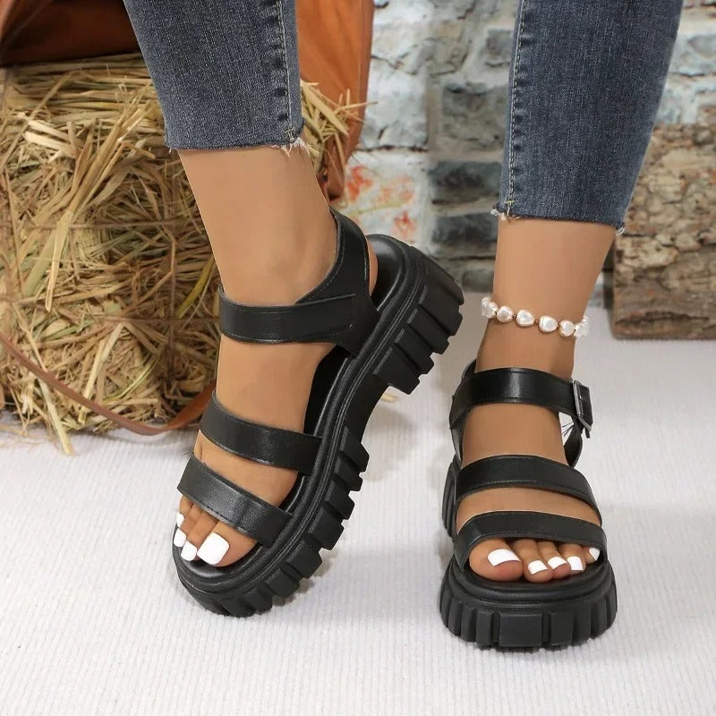 Contemporary Buckled Ankle Strap Sandals for Women
