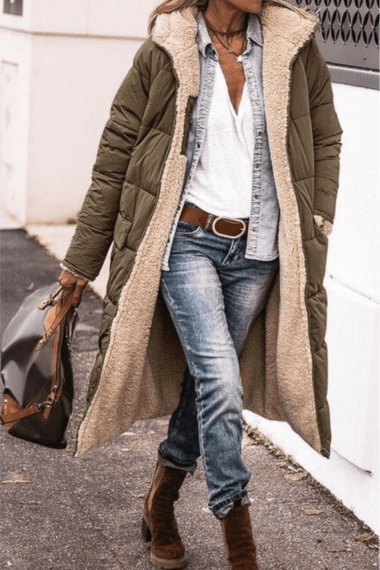 Warm Double Sided Women's Parka Coat
