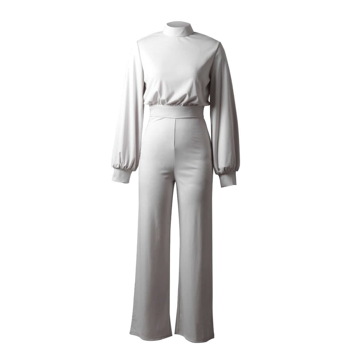 Fitted Crew Neck Full Length Jumpsuit