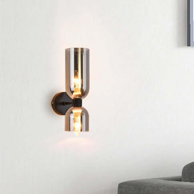 Stylish Double Glass LED Wall Light Fixture