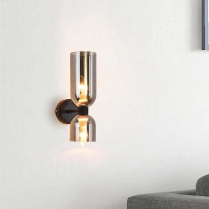 Stylish Double Glass LED Wall Light Fixture