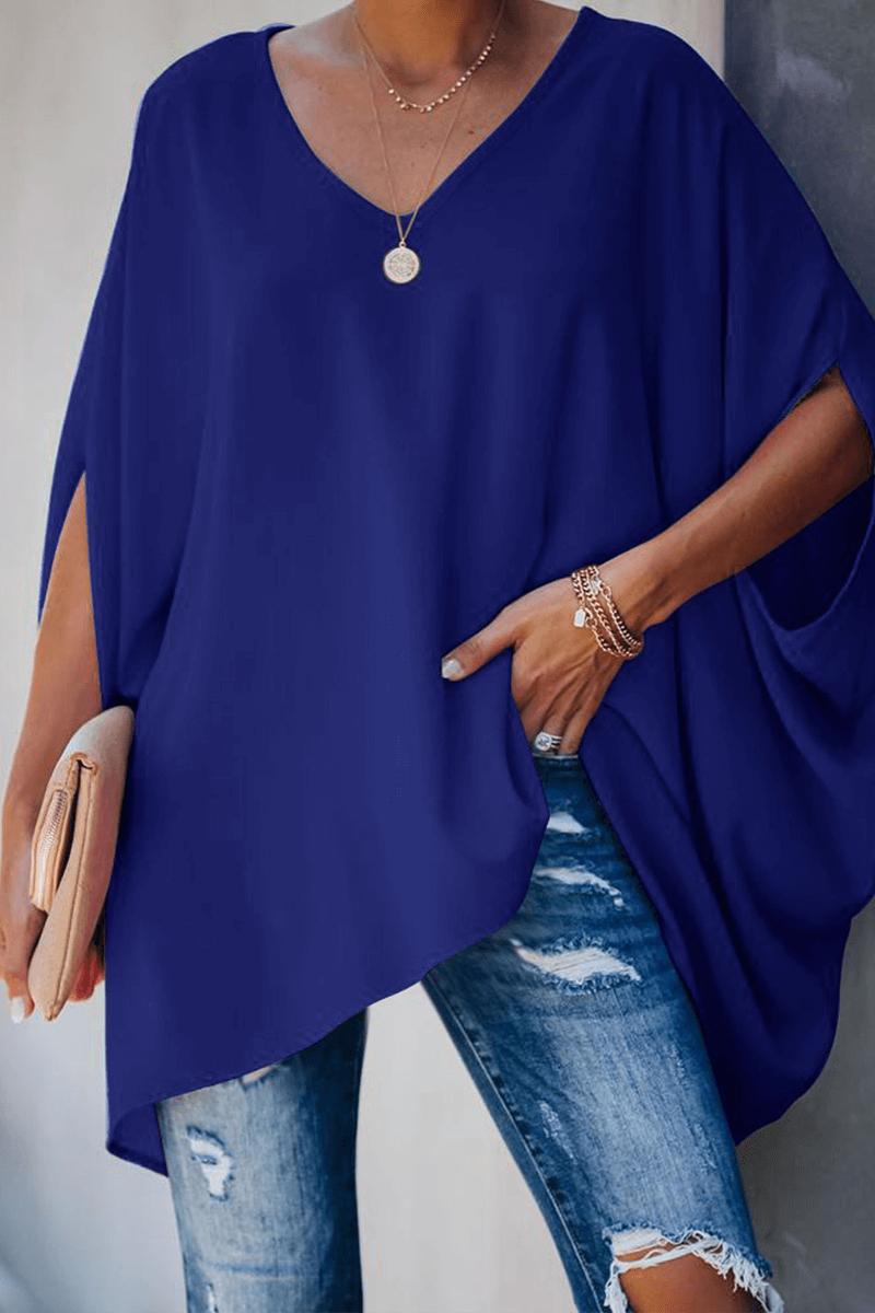 Relaxed Fit V Neck Ladies Tee