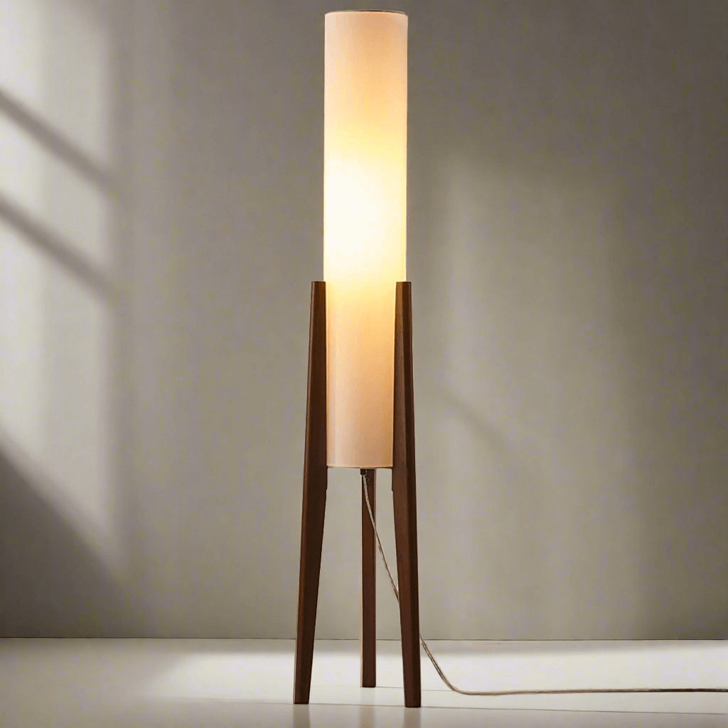 Natural Wooden Table Lamp with Linen Shade