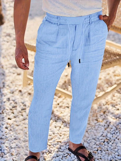 Comfortable Loose Fit Linen Trousers for Men
