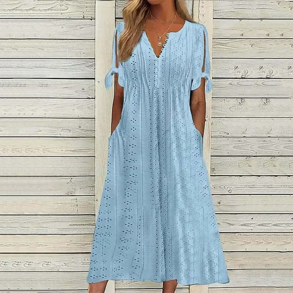 Feminine Floral Knee Length Dress