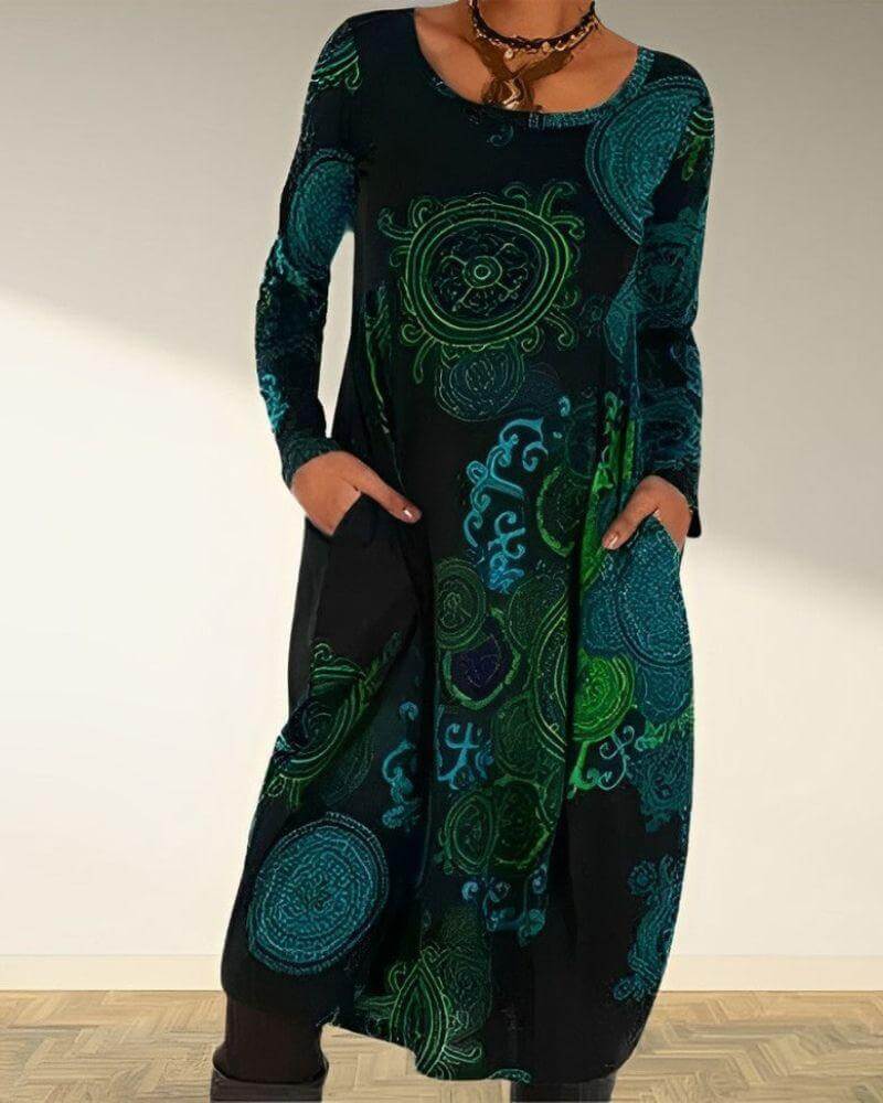 Chic Cold Weather Knee Length Dress - Luxivelle