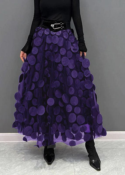 Floral Spot Flowy Mid Length Skirt