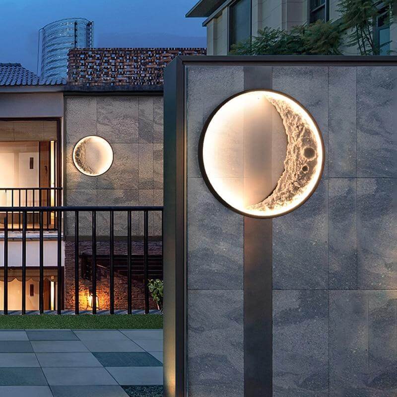 Contemporary Crescent LED Outside Wall Lamp