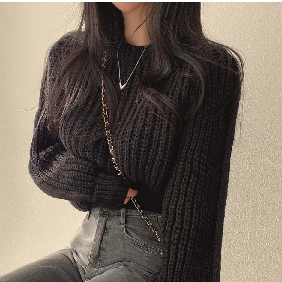 Ladies' Cozy Cold Weather Crew Neck Sweater