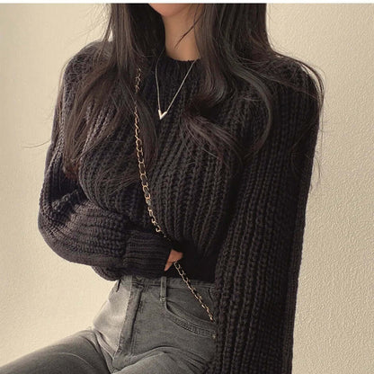 Ladies' Cozy Cold Weather Crew Neck Sweater
