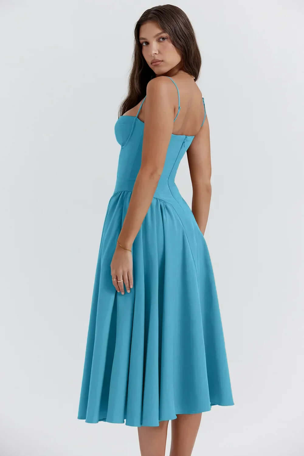 Feminine Strapless Bodycon Mid Length Dress