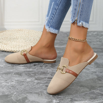 Ladies Comfortable Buckle Flat Sandals