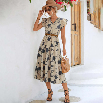 Classic Knee Length Floral Dress