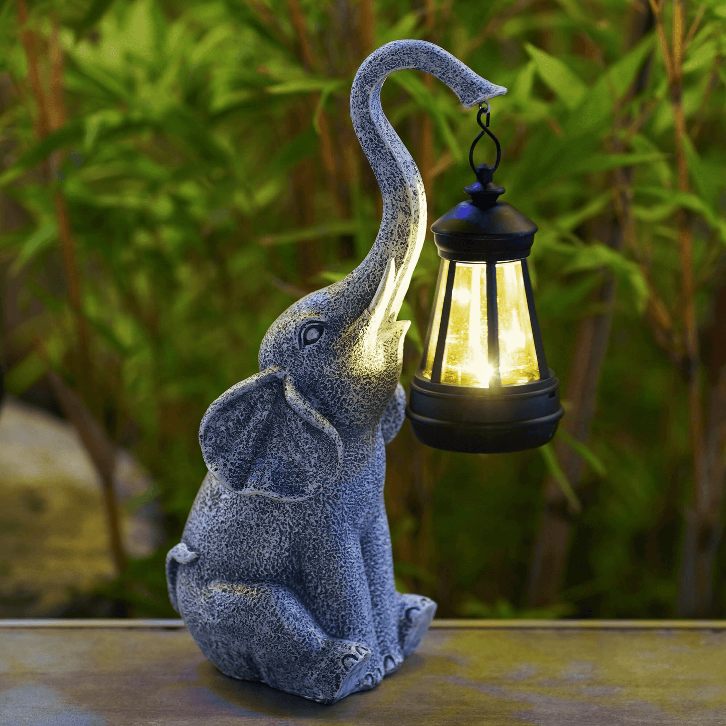Outdoor Elephant Solar Powered Yard Light