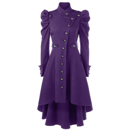 Classic Ladies Midi Coat with Fitted Neckline