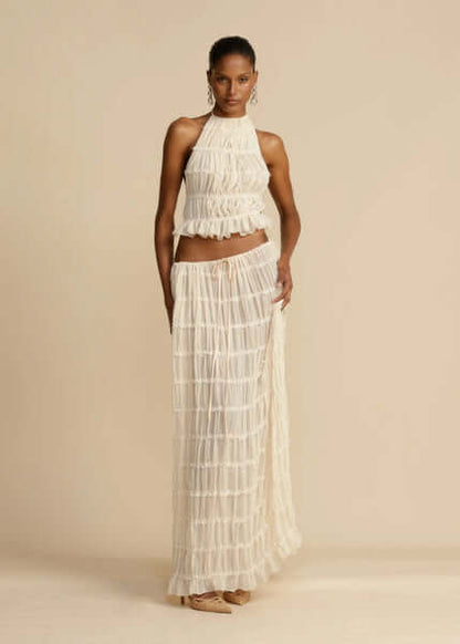 Ladies Summer Tube Top and Skirt Outfit
