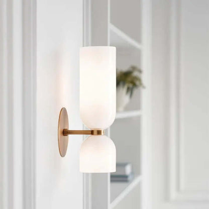 Stylish Double Glass LED Wall Light Fixture