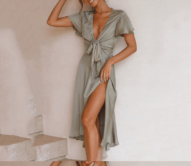 Chic Knee Length Split Dress