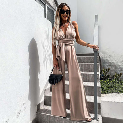Chic V-Neck Womens Jumpsuit