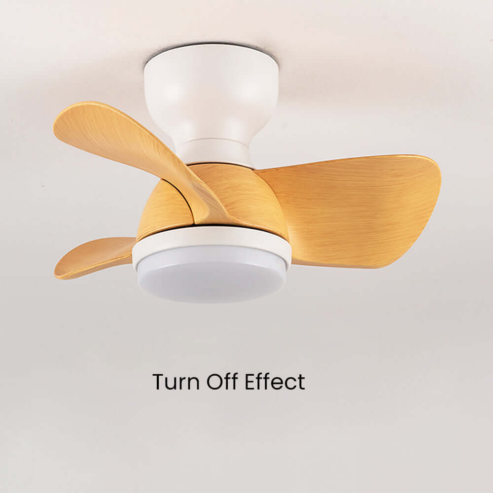 Stylish Wood Grain Ceiling Fan with LED Lighting