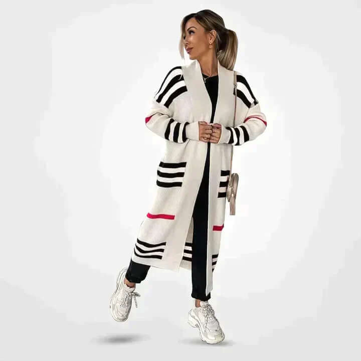 Ladies' Classic Horizontal Sweater Cardigan