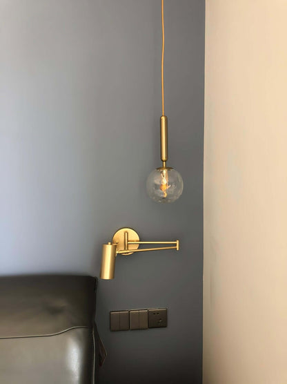 Flexible Brushed Steel LED Wall Light with Arm