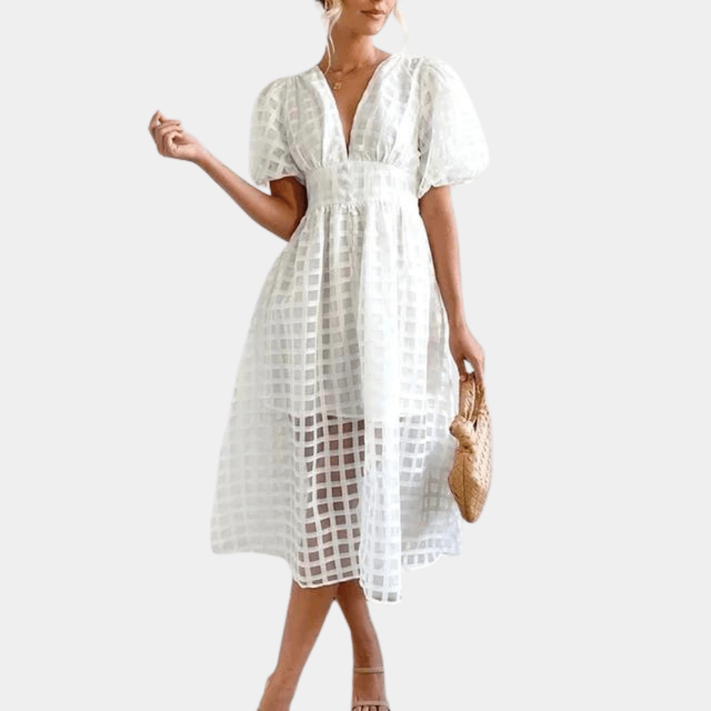 Polka Dot Lightweight Knee Length Dress for Women