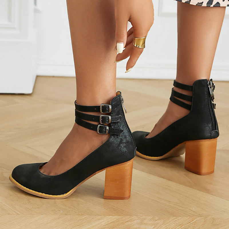 Comfortable Ankle Strap Sandals with Block Heel