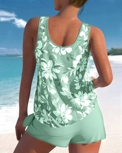Women's Floral Tankini Swimwear Quick Dry Beach Shorts